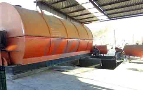 10T waste tyre pyrolysis plant installed in Monterrey, Mexico