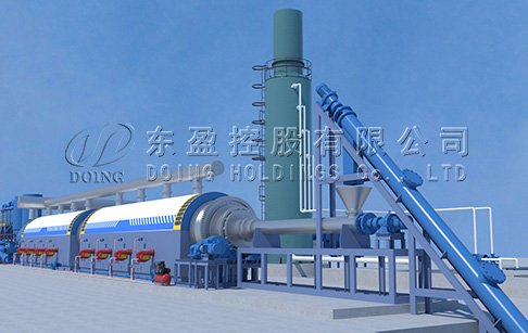 Russian customers ordered a 50TPD full continuous waste tire recycling pyrolysis plant from Doing Company 