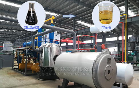 A Taiwan purchased a small 500kg/d waste oil refining to diesel equipment from Henan DOING company!