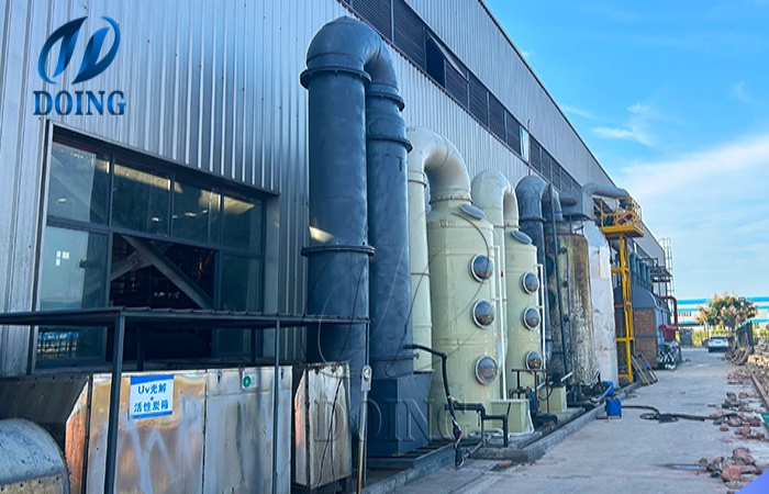 pyrolysis plant gas treatment system