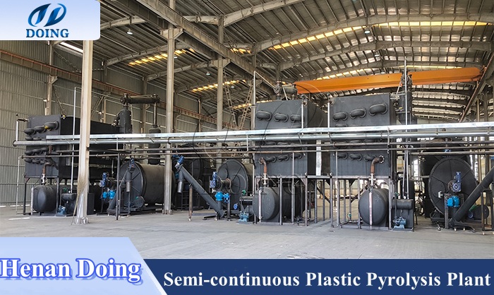 semi-continuous plastic pyrolysis plant
