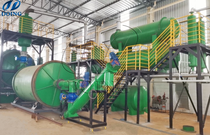 waste tire pyrolysis machine installed in Brazil