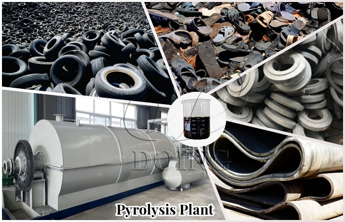 Various tyres for waste tyre pyrolysis plant