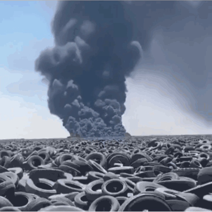 The world’s biggest tire graveyard in Kuwait is on fire__DOING News